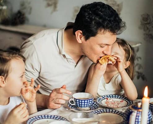 Family enjoying a meal